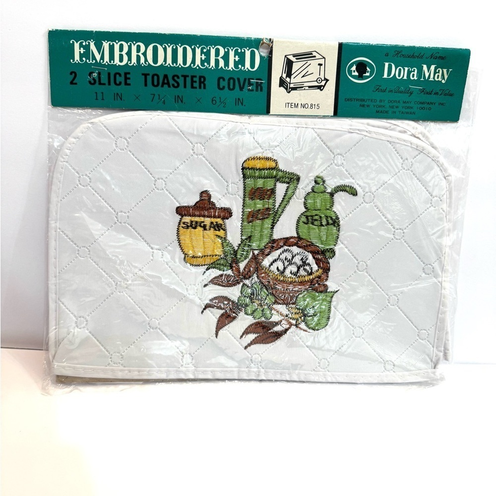 Vintage 70’s Retro 2-SliceToaster Appliance Cover Embroidered Dora May NEW